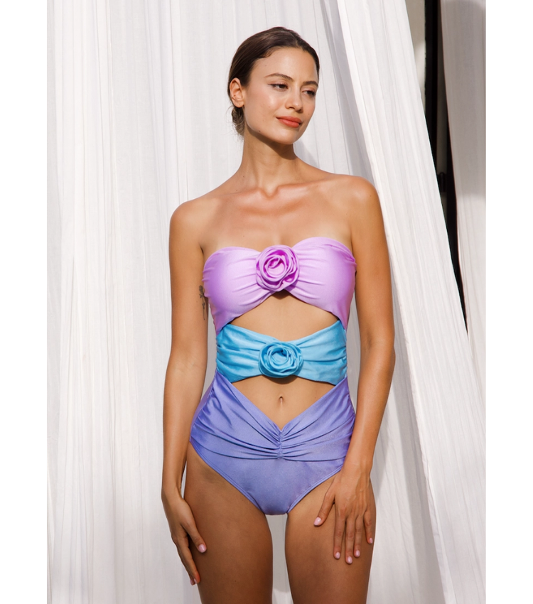 Removable Shoulder Strap Sling Cut Out One Piece Swimsuit and Skirt