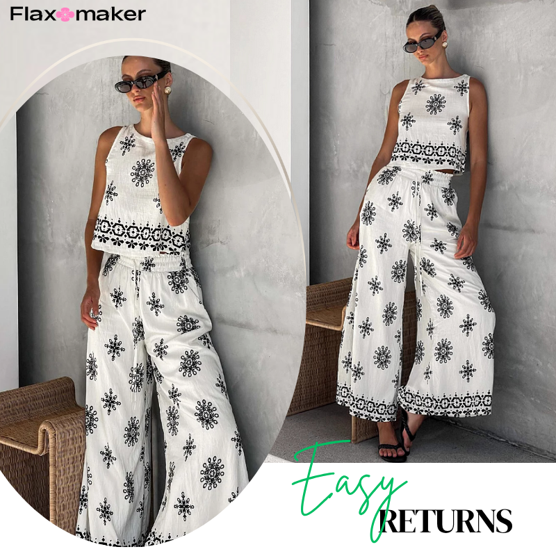 Casual Cotton and Linen Top and Pants