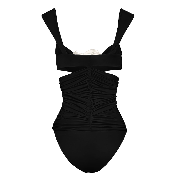 3D Flower Cutout One Piece Swimsuit and Skirt Flaxmaker