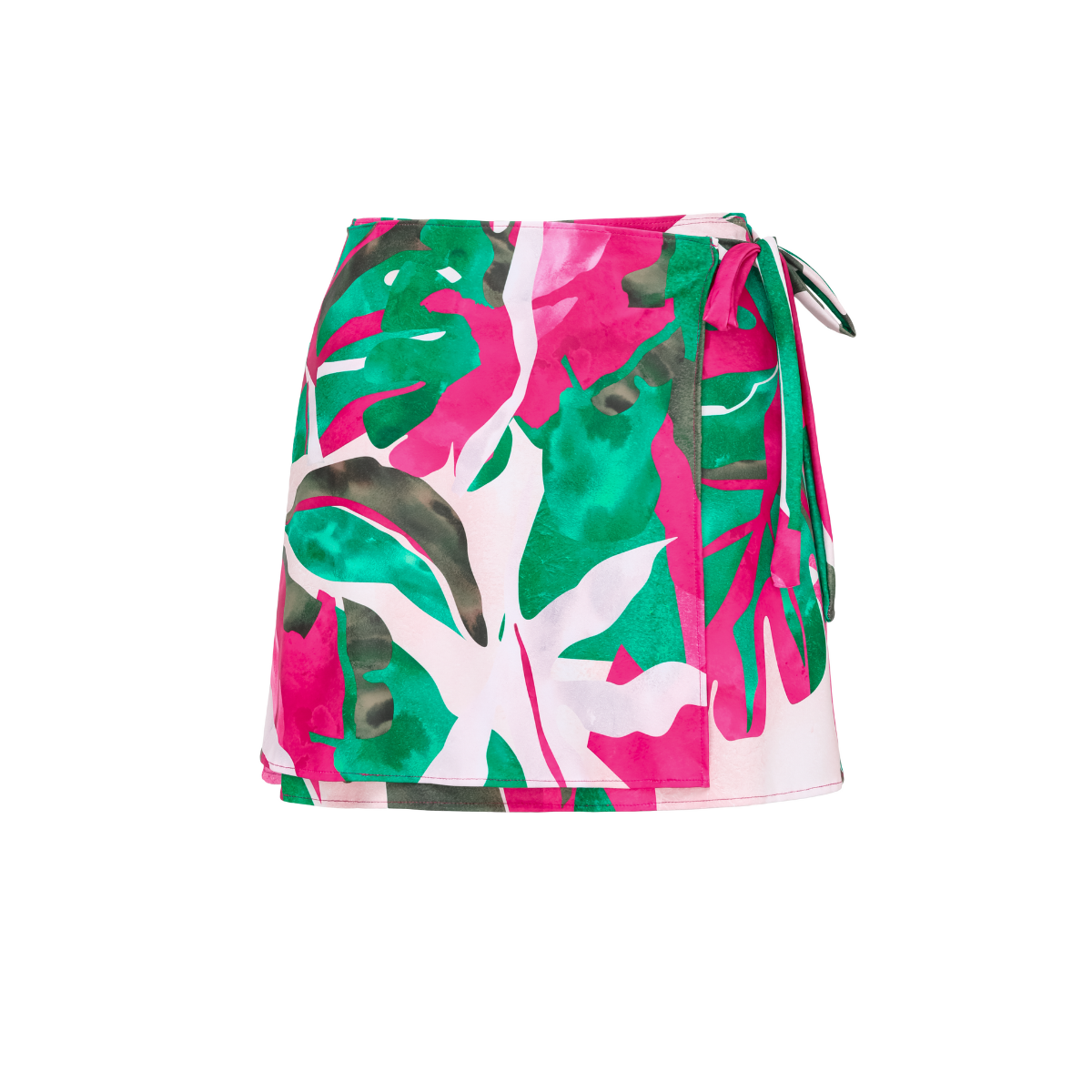 Abstract Rose Red Contrast Print Long sleeve  One Piece Swimsuit and Skirt