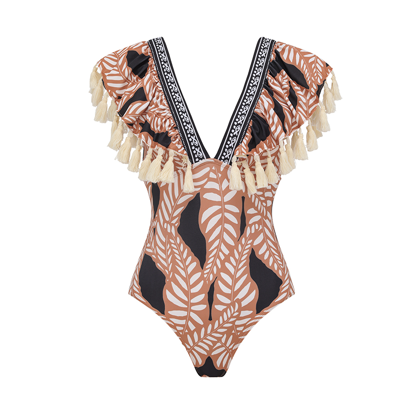 [Copy]Sling White Folwer Solid Color Swimsuit Set(s)