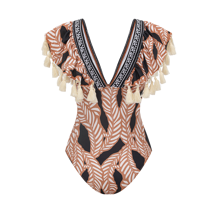 [Copy]Sling White Folwer Solid Color Swimsuit Set(s)