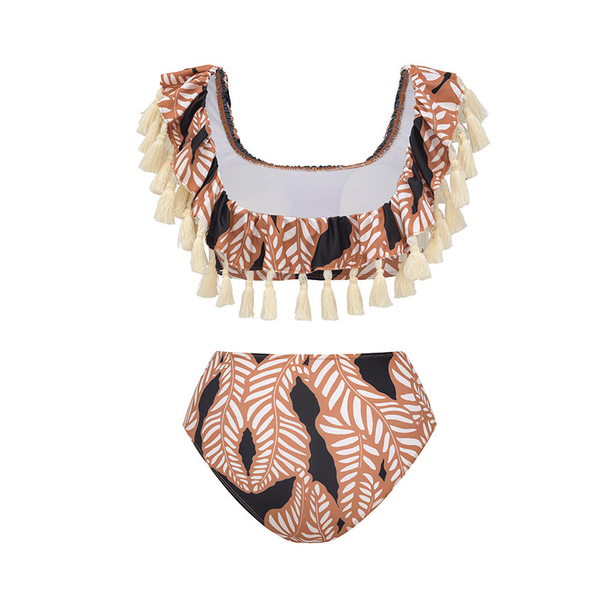 [Copy]Sling White Folwer Solid Color Swimsuit Set(s)