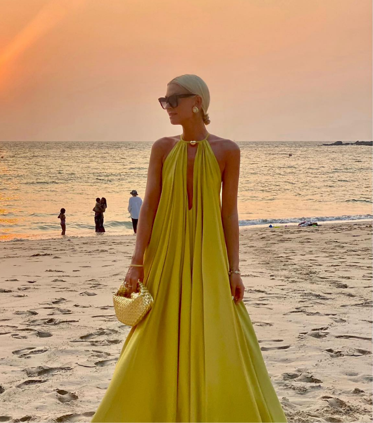 Lace Up Solid Color Maxi Dress