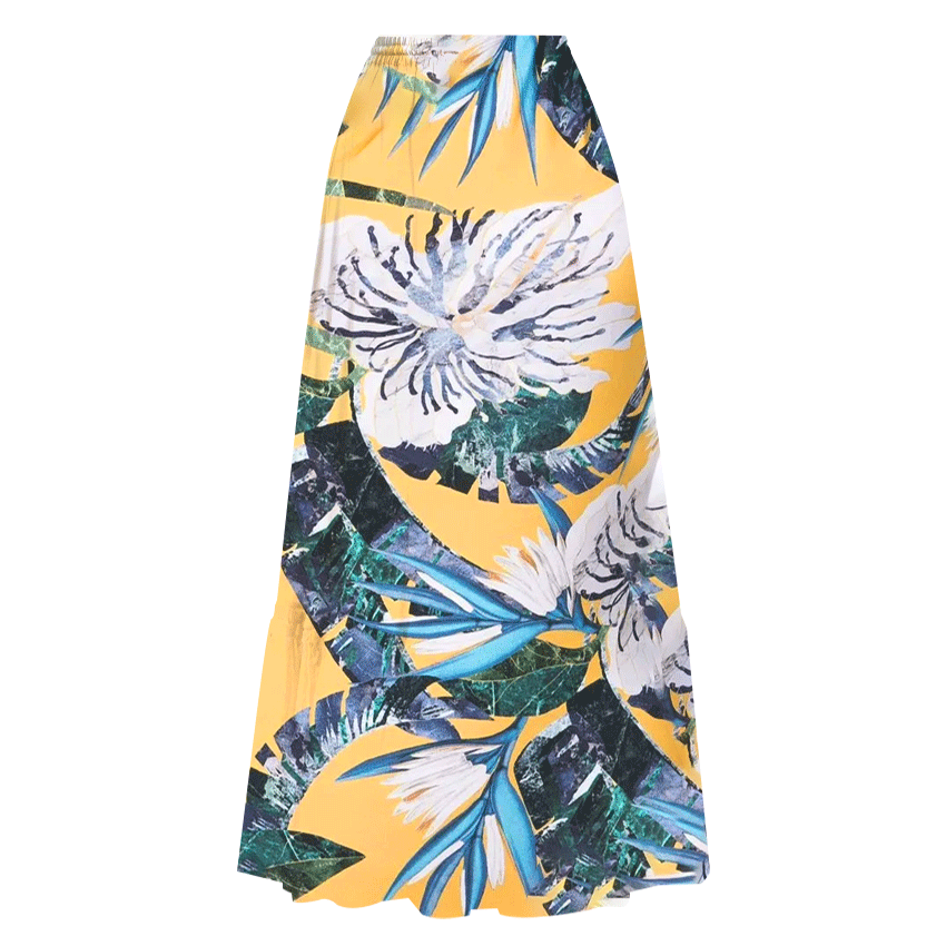 V Neck Flower Print Ruched Yellow Swimsuit Set(s)