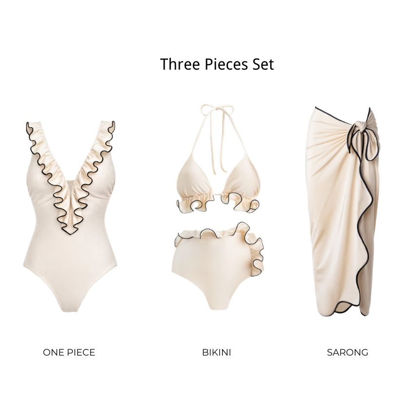 Ruffle Color Block Swimsuit Set(s)