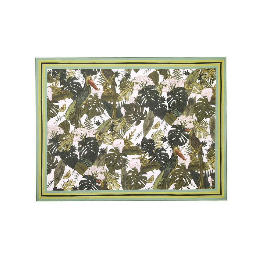 [Copy][Copy][Copy][Copy]Tie-shoulder Blue Leaves Print Swimsuit Set(s)