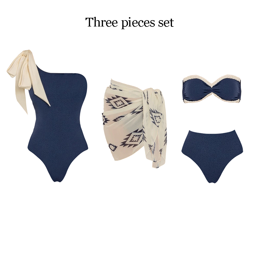 High Waist Bikini Blue Swimsuit Set(s)