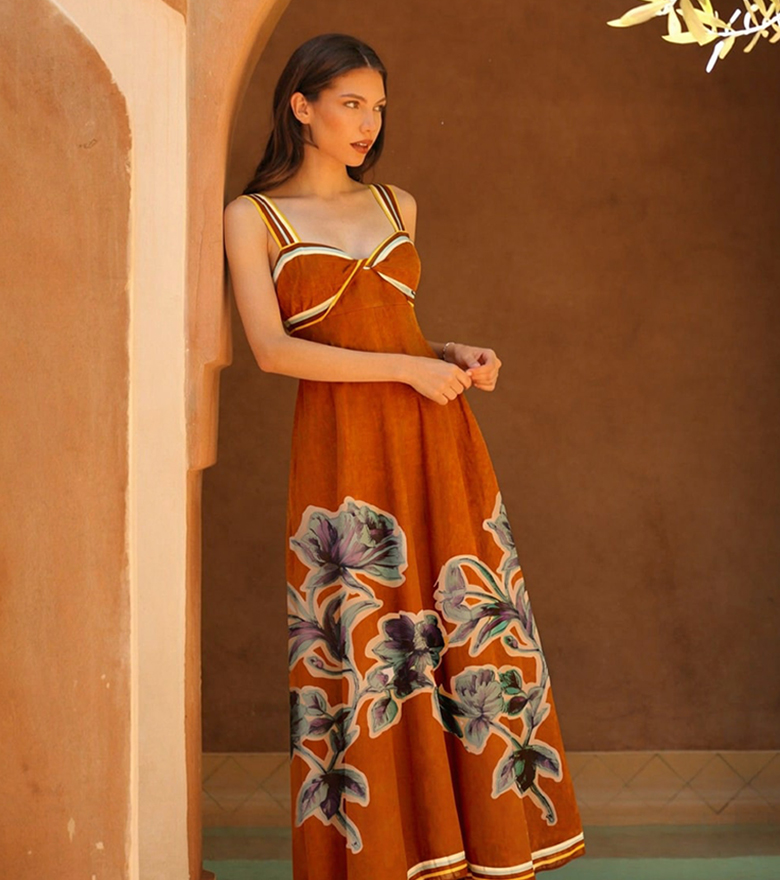 Placement Print Sleeveless Dress