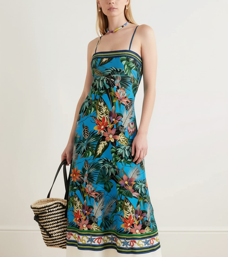 Spaghetti Strap Printed Dress