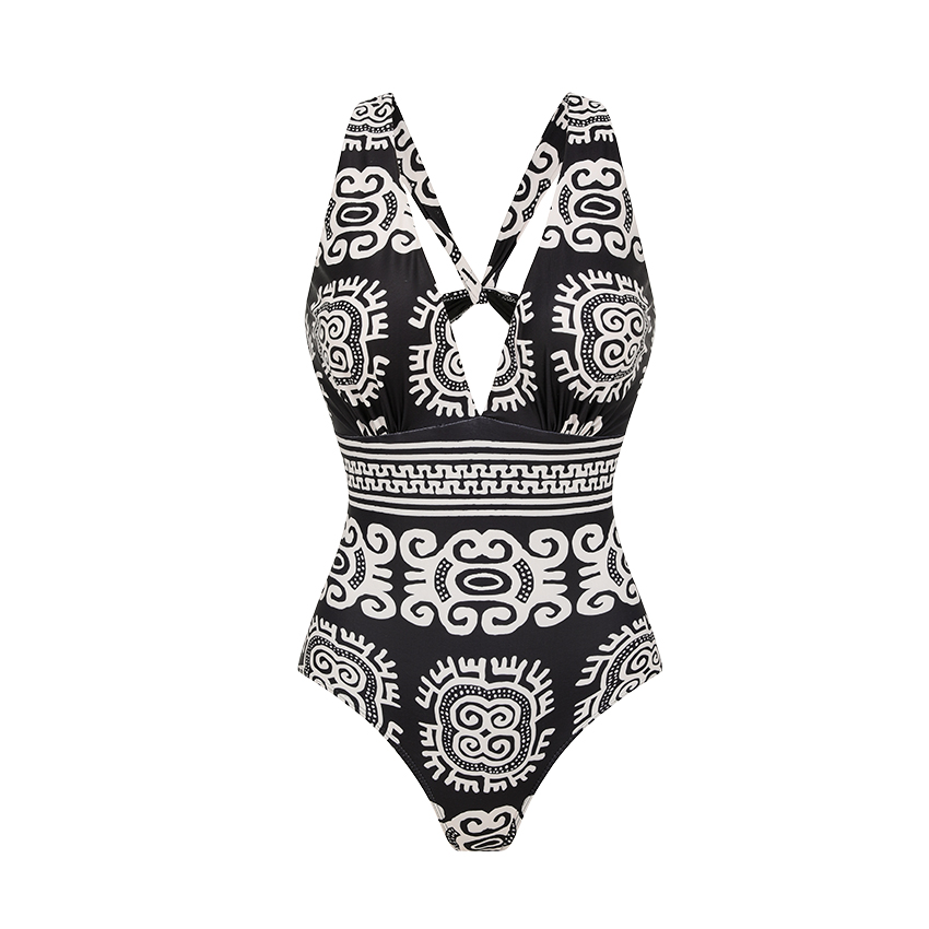 [Copy] Adjustable shoulder straps Green Print Swimsuit Set(s)
