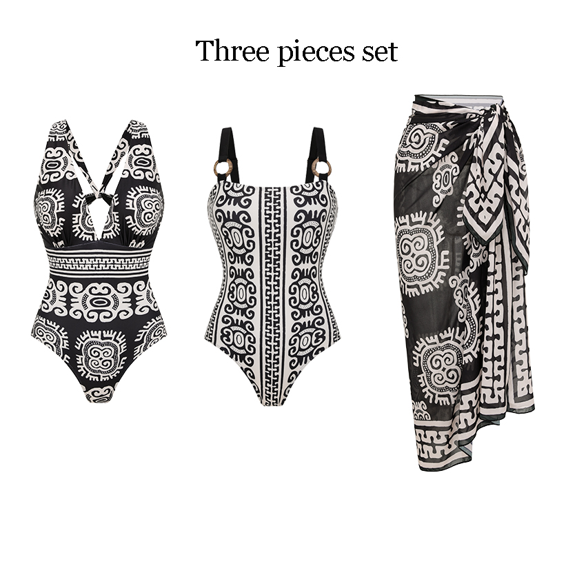 [Copy] Adjustable shoulder straps Green Print Swimsuit Set(s)