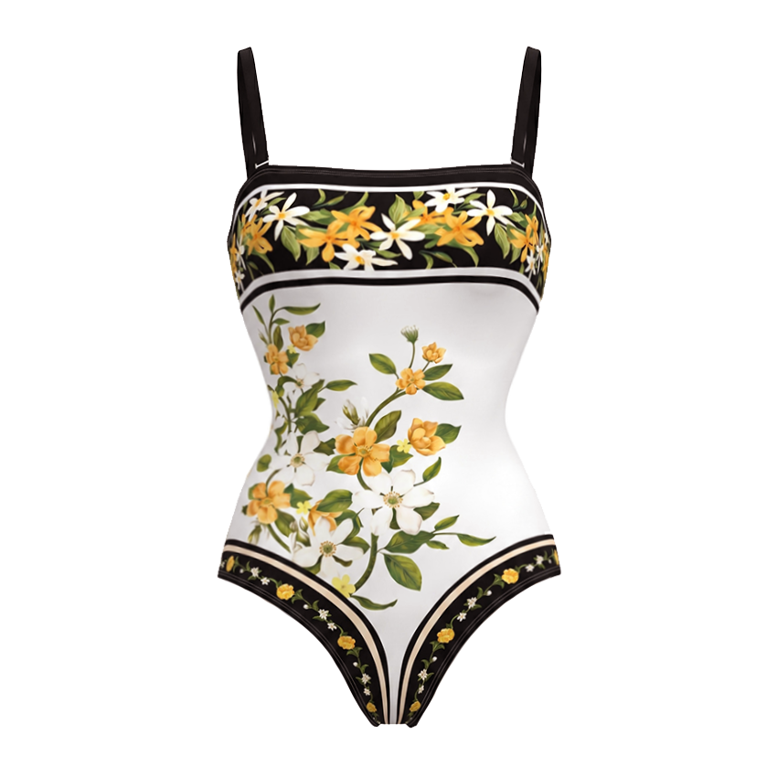 [Copy]Blush Pink & Teal Floral Print Swimsuit Set(s)