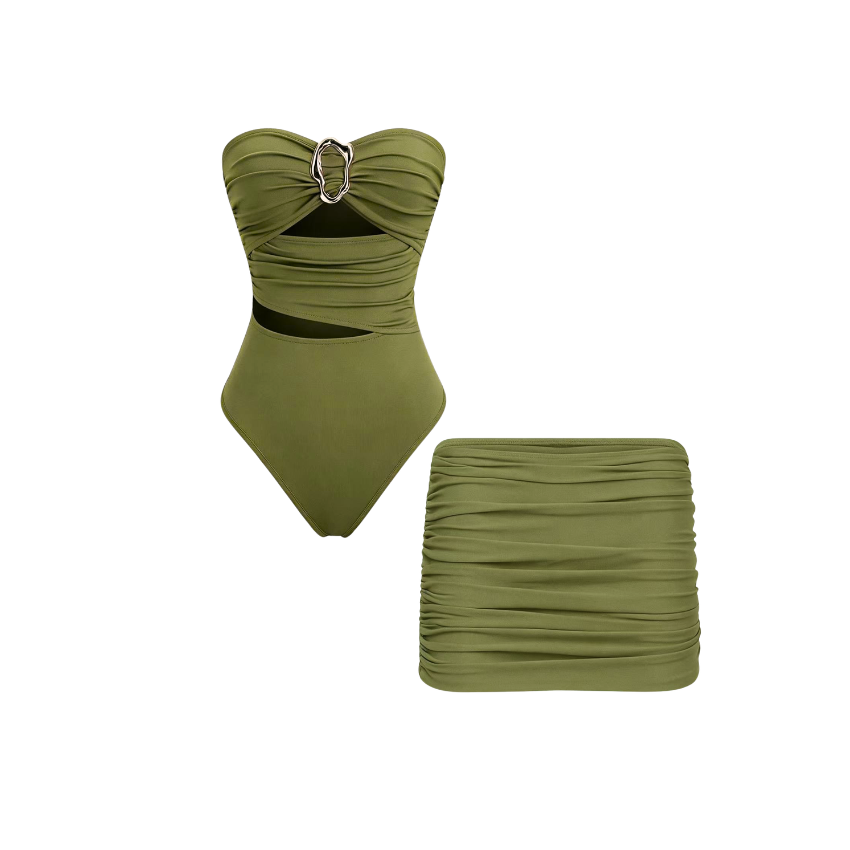 Sage Green Metal Ring  Swimsuit Set(s)