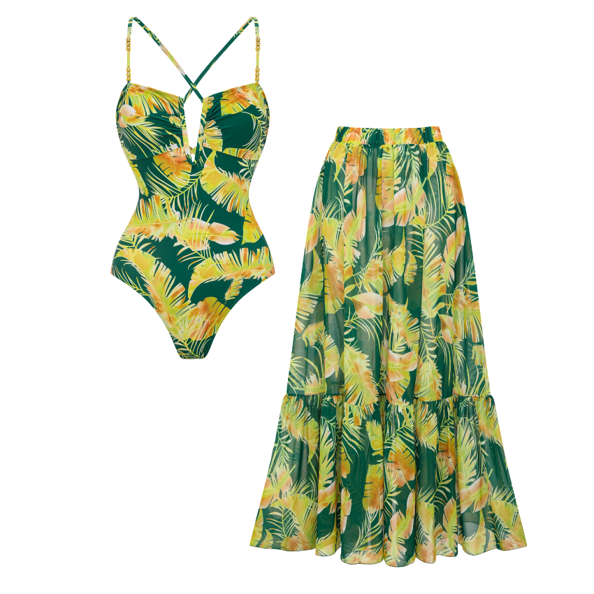 [Copy][Copy]3Contexture Color Blocking Swimsuit Set(s)