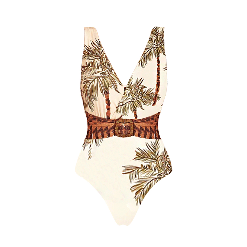 [Copy]V Neck White Laser Cutting Flower Cut Out Swimsuit Set(s)