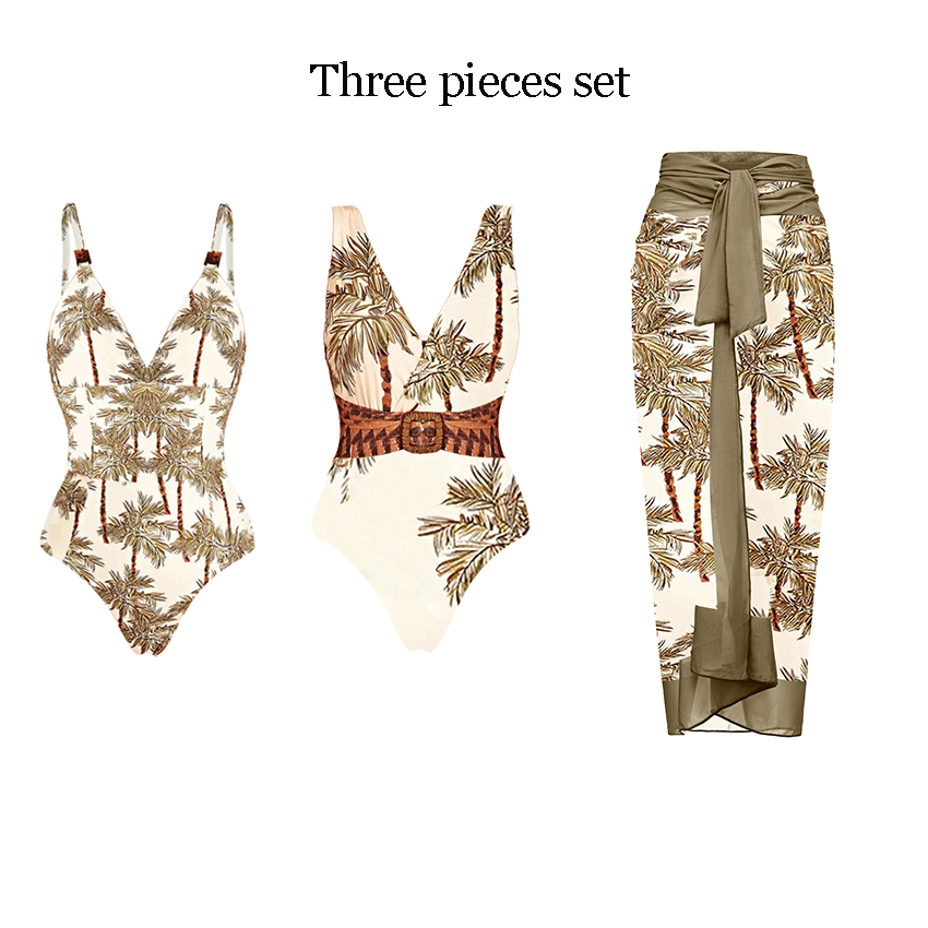 [Copy]V Neck White Laser Cutting Flower Cut Out Swimsuit Set(s)