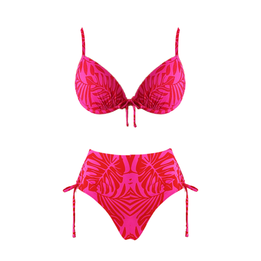 [Copy][Copy][Copy][Copy][Copy][Copy][Copy][Copy] Adjustable shoulder straps Green Print Swimsuit Set(s)