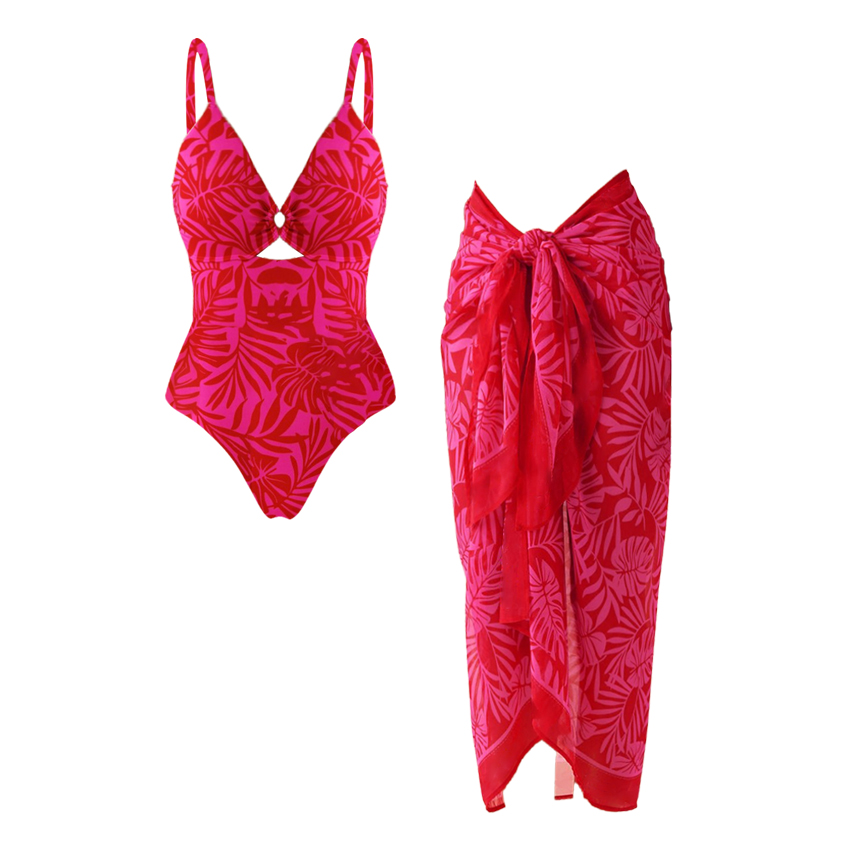 [Copy][Copy][Copy][Copy][Copy][Copy][Copy] Adjustable shoulder straps Green Print Swimsuit Set(s)