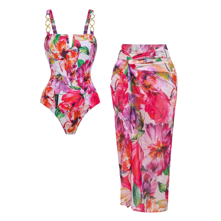 [Copy]Tropical banana flower Print Swimsuit Set(s)