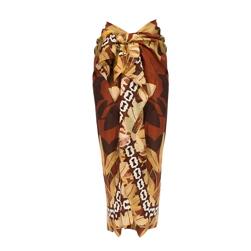 V Neck Leaves Printed Swimsuit Set(s)
