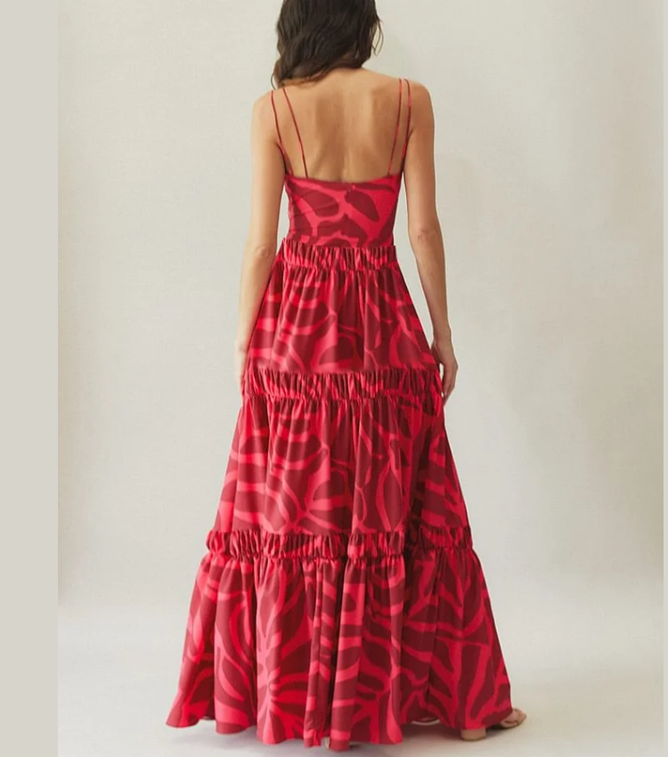 Printed One Piece Swimsuit and Skirt