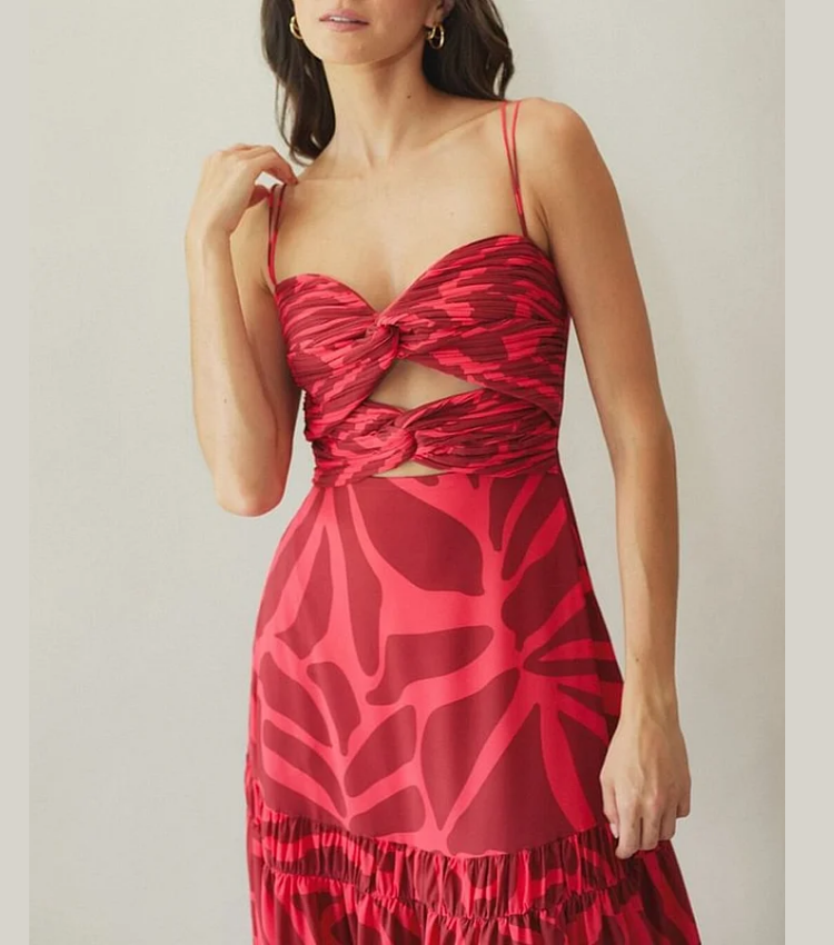 Printed One Piece Swimsuit and Skirt