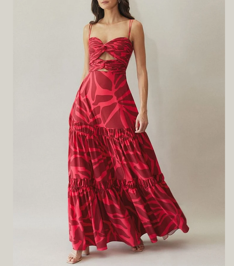 Printed One Piece Swimsuit and Skirt