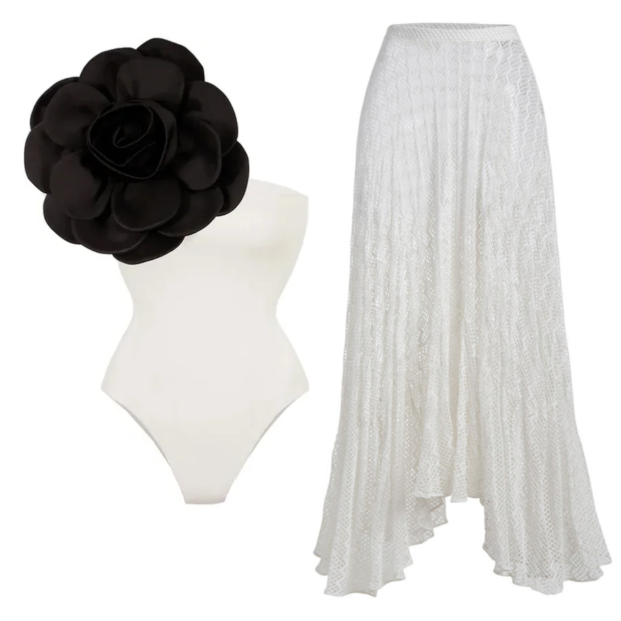 3D Flower One Piece Swimsuit and Skirt/Pants Flaxmaker