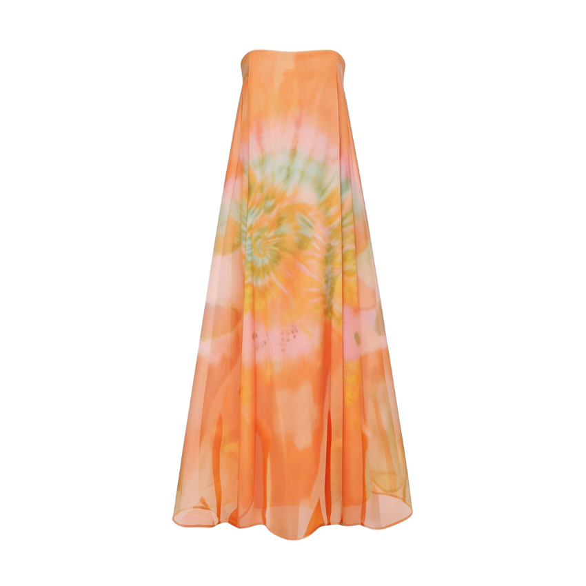Tropical Tie Dye Chiffon Beach Dress