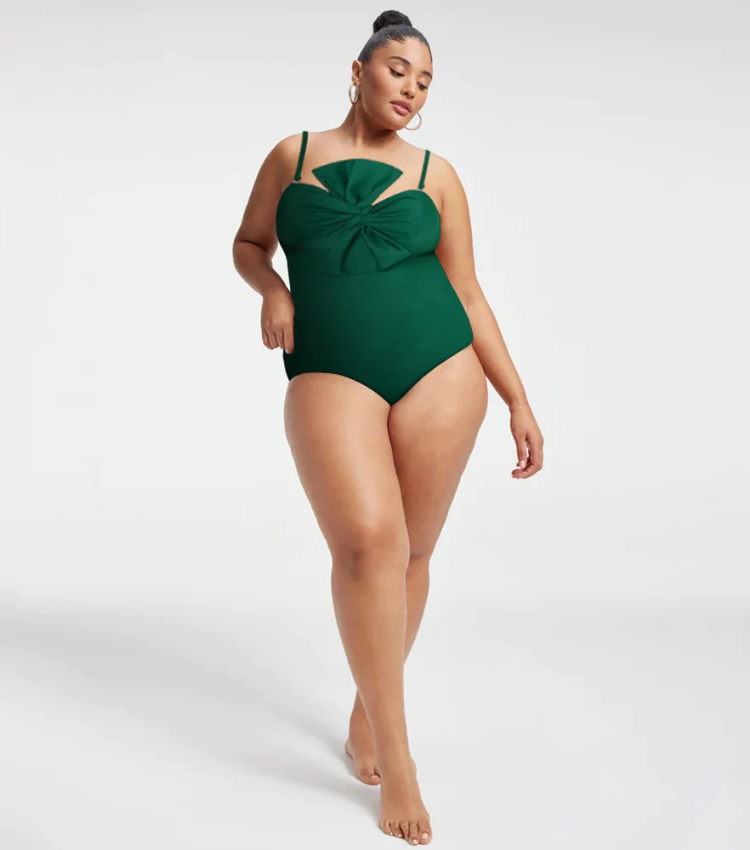 Bow Front One Piece Swimsuit and Sarong Flaxmaker