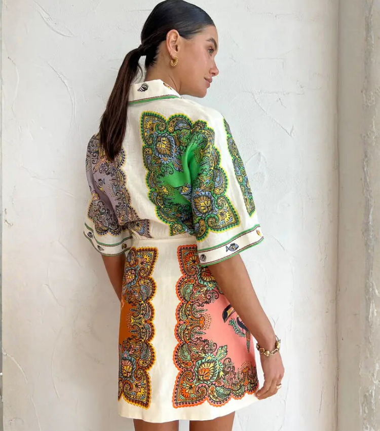 Graffiti Printed Shirt Dress