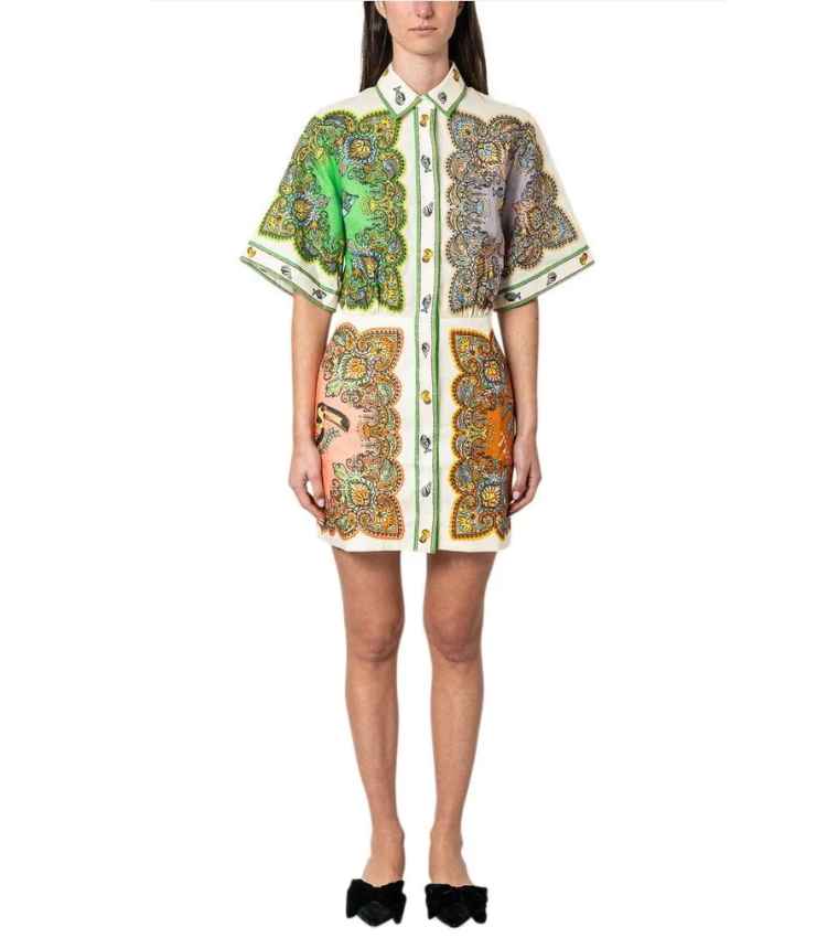 Graffiti Printed Shirt Dress