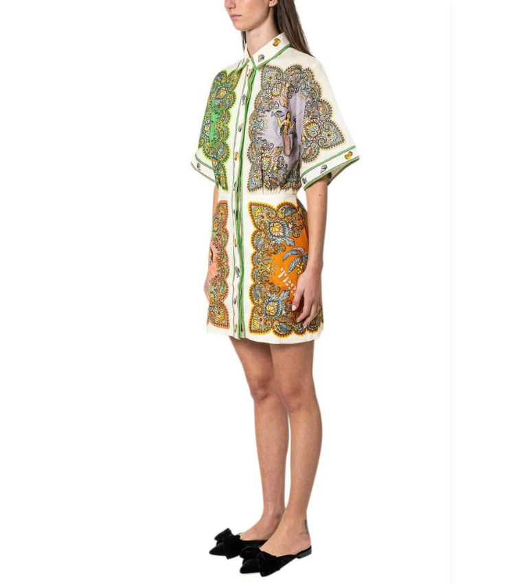 Graffiti Printed Shirt Dress