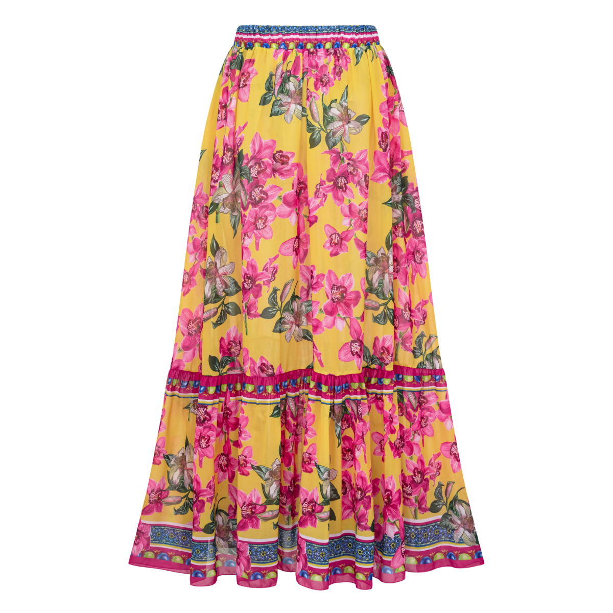 Orchid Print One Piece Swimsuit and Sarong