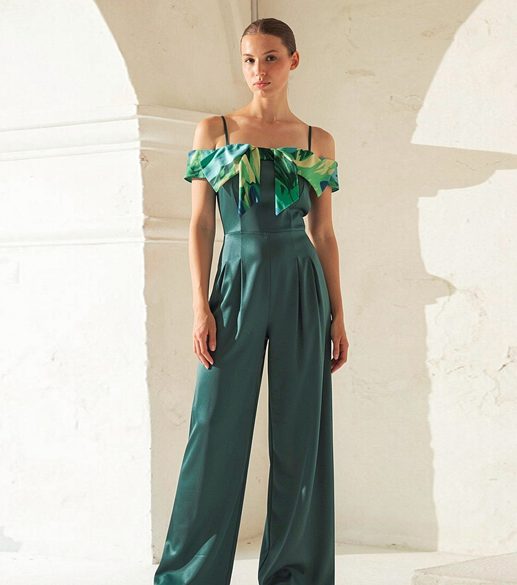 Printed Wide-Leg Jumpsuit