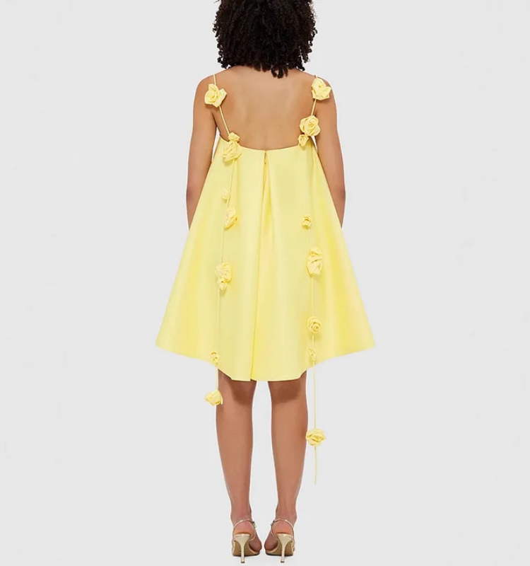 Sling 3D Flower Mini Dress