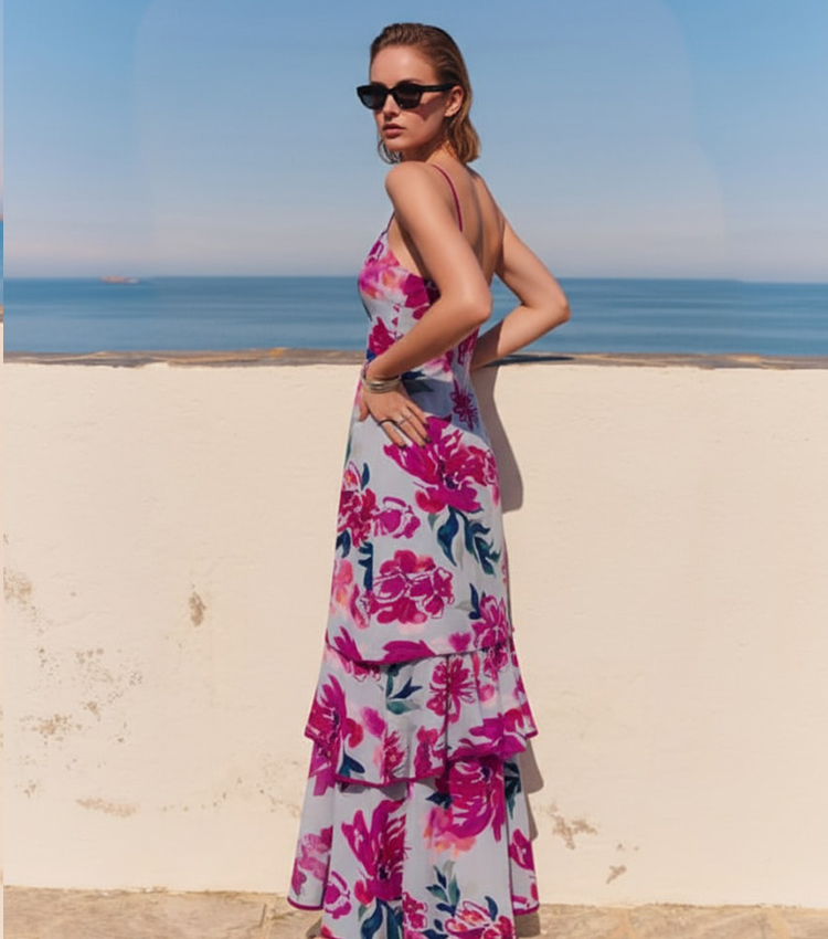 Spaghetti Strap Printed Dress