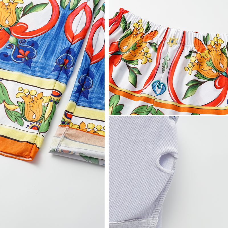 One Shoulder Ruffle Paisley-print One Piece Swimsuit and Sarong or Pants