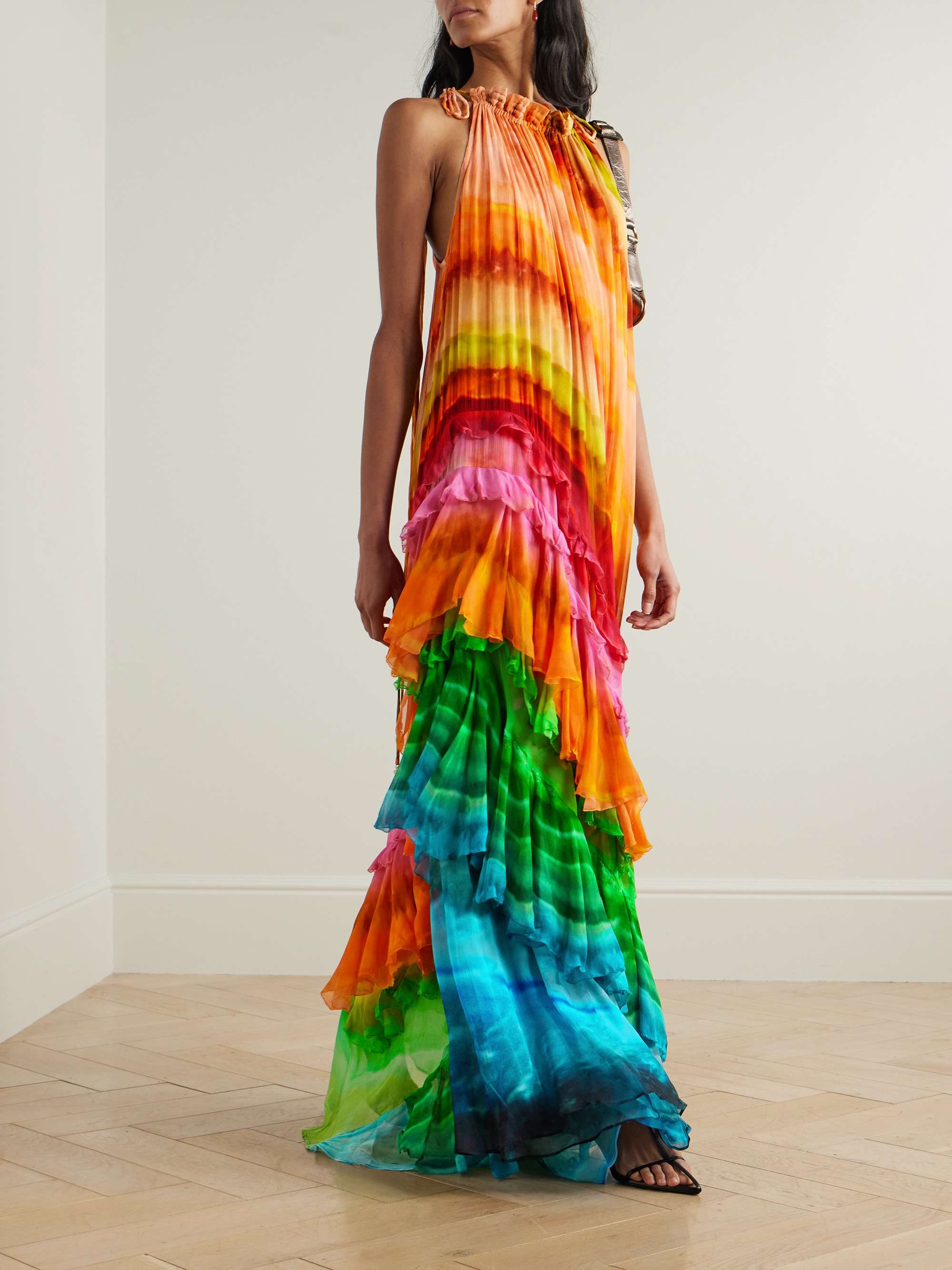 Ombre Print Halter Dress