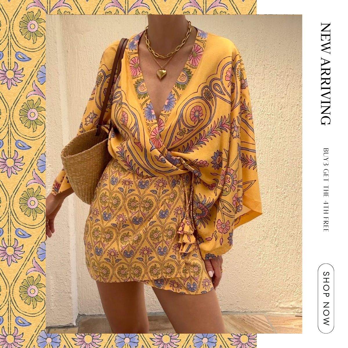 Vacation Printed Mini Dress