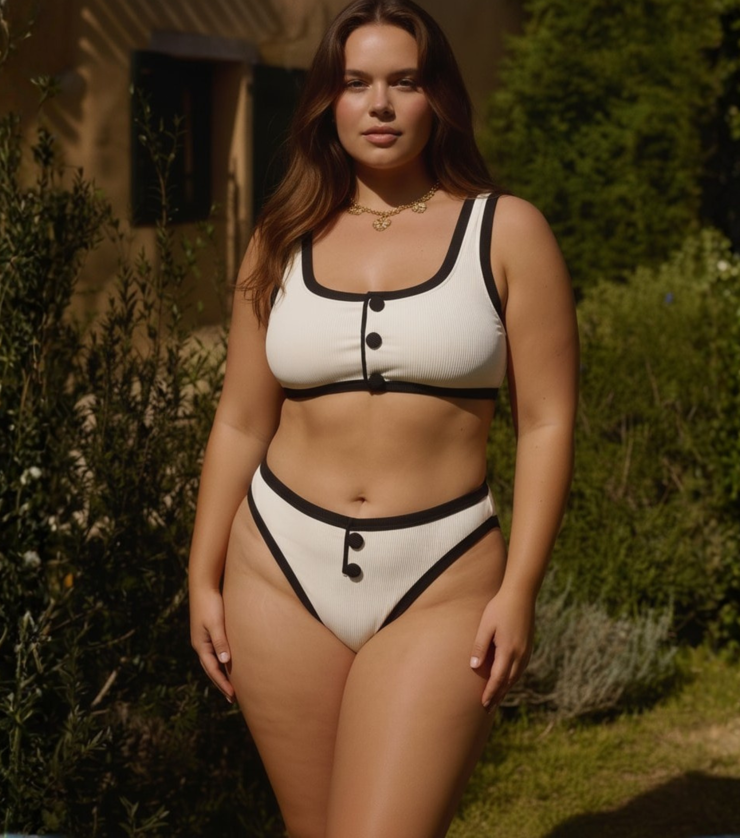 Plus Size Color Block Grace Bikini Swimsuit
