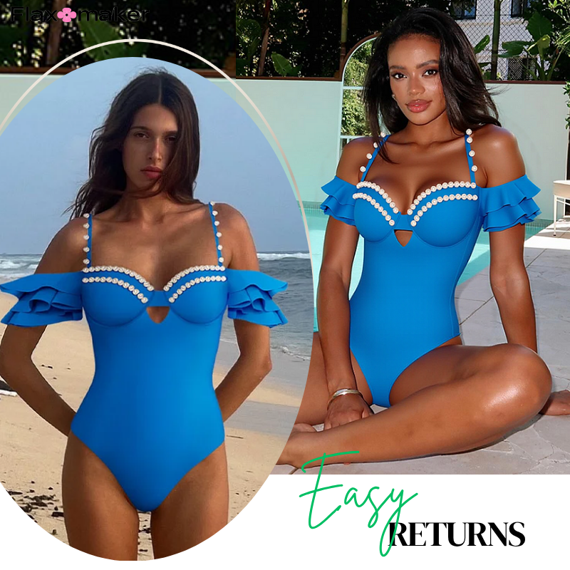 Ruffle Off Shoulder One Piece Swimsuit