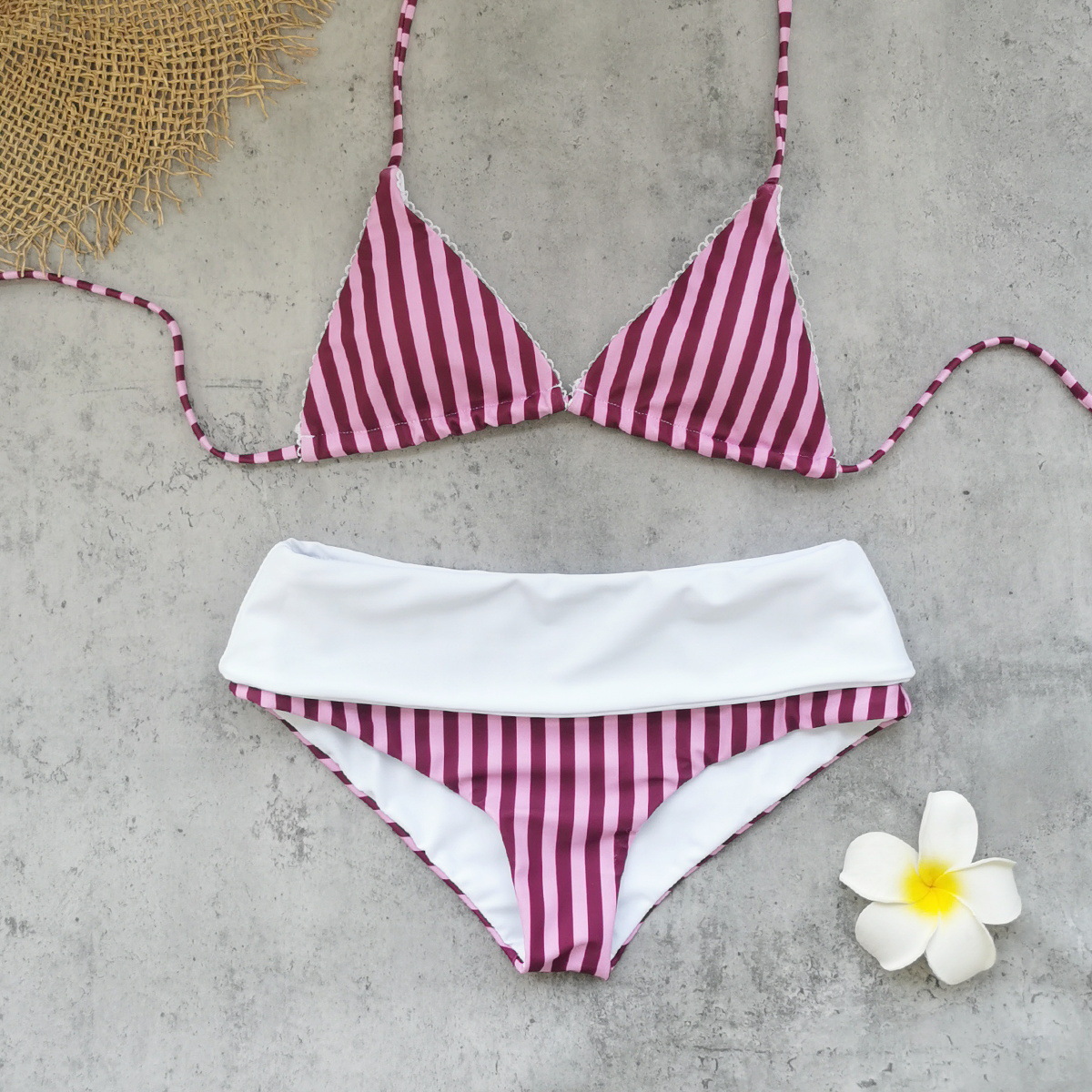 Sexy Striped Print Bikini
