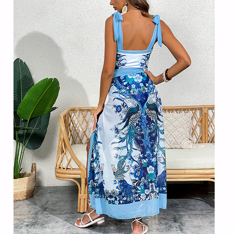 Reversible Tie-shoulder One Piece Swimsuit and Sarong/Skirt Flaxmaker