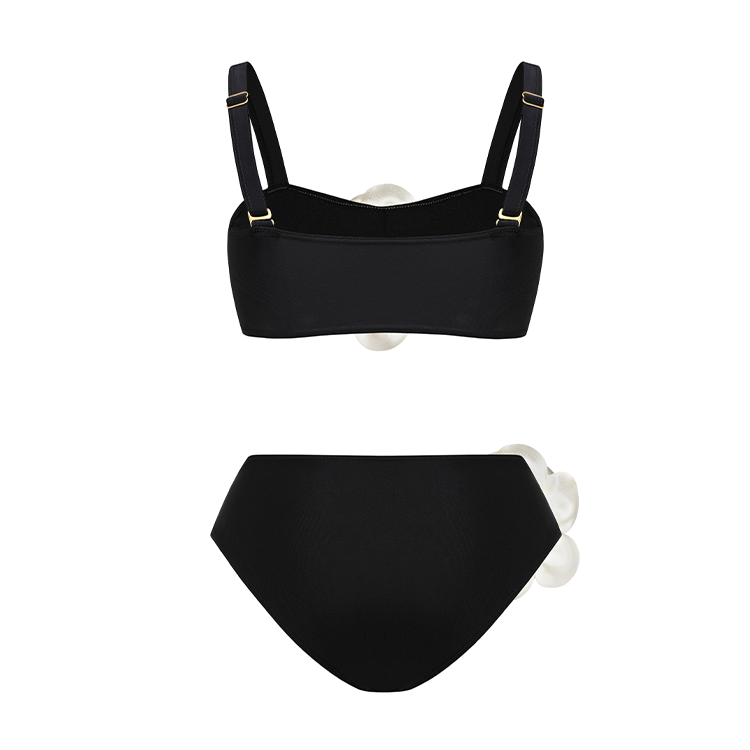Plus Size 3D Flower Bikini Swimsuit and Sarong Flaxmaker