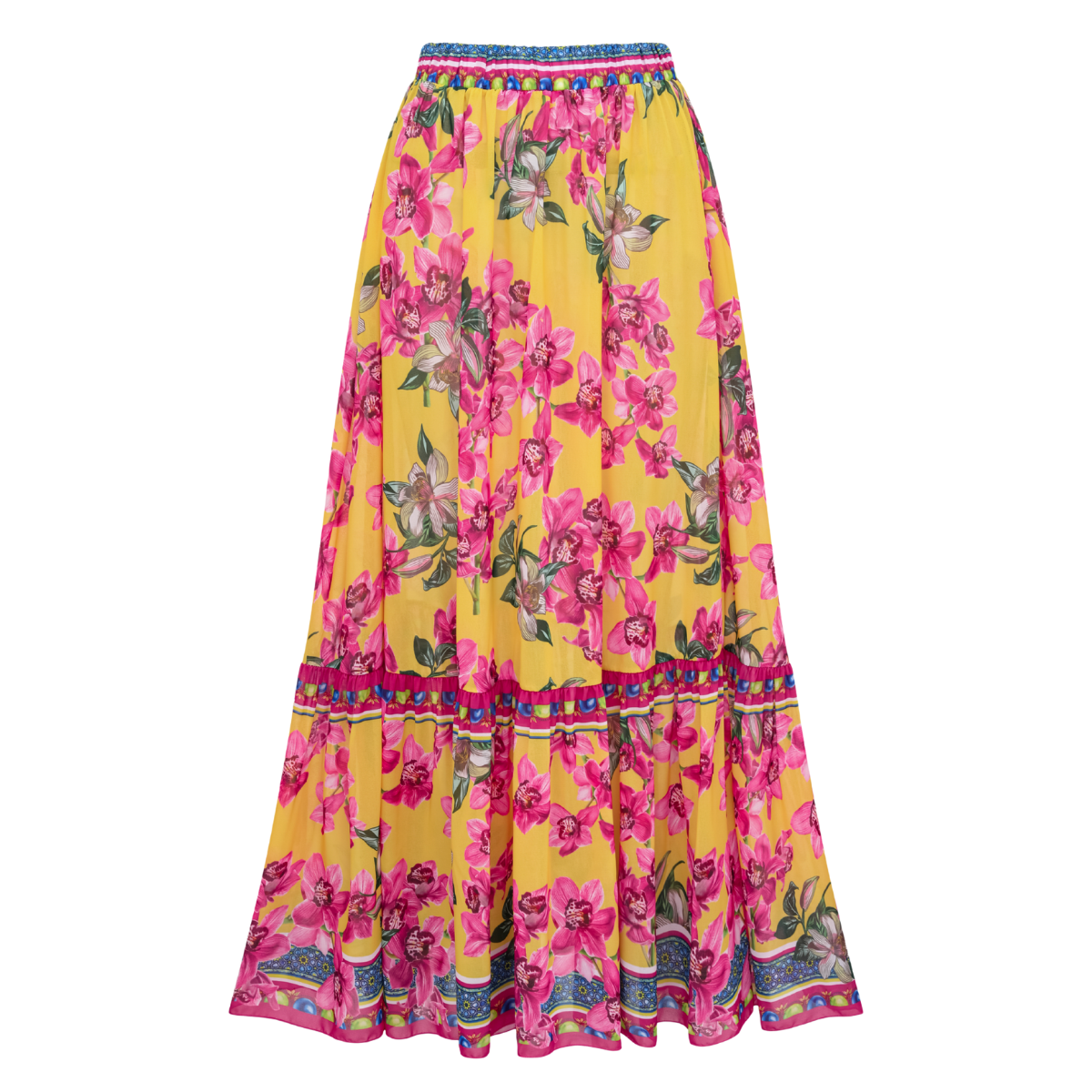 Orchid Print One Piece Swimsuit and Sarong