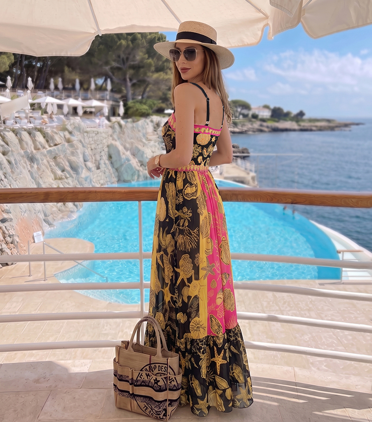 Sling Seashell Print Slimming Swimsuit Set(s)