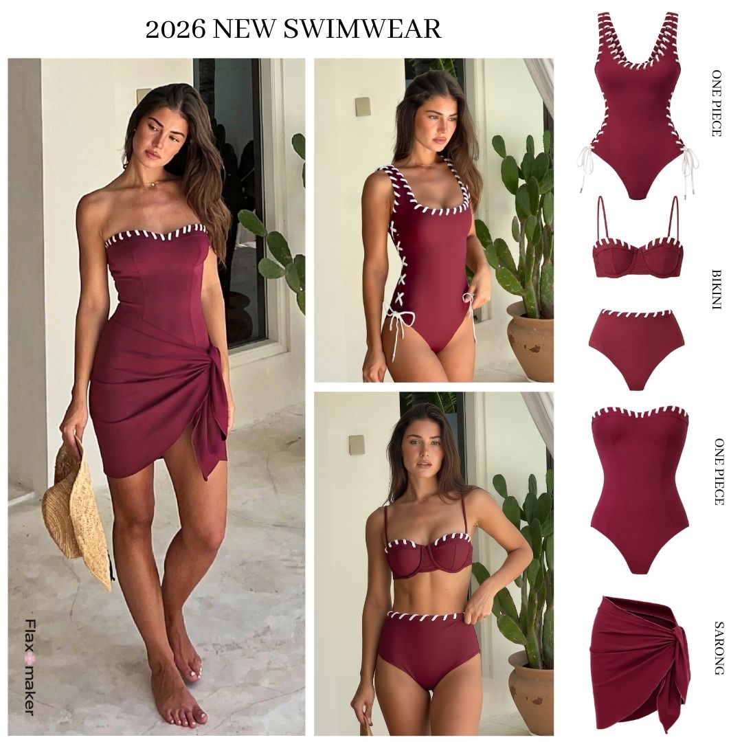 Bandeau Solid Color Swimsuit Set(s)