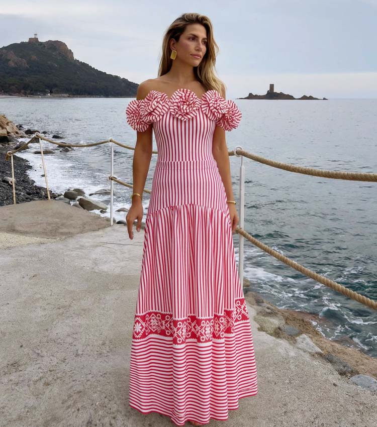 One Shoulder 3D Flower One Piece Swimsuit and Skirt